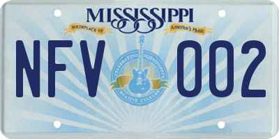 MS license plate NFV002