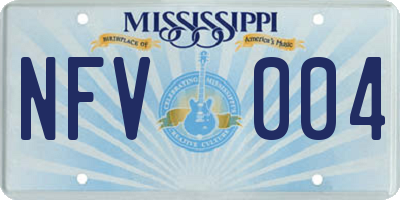 MS license plate NFV004