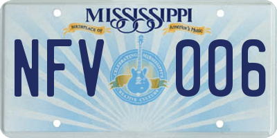 MS license plate NFV006