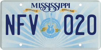 MS license plate NFV020