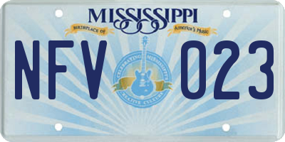 MS license plate NFV023