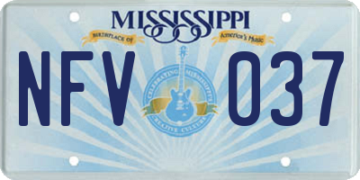 MS license plate NFV037