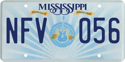 MS license plate NFV056