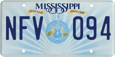 MS license plate NFV094