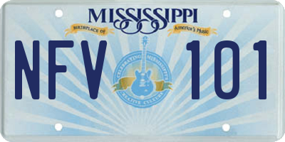 MS license plate NFV101