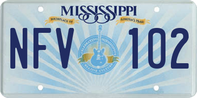 MS license plate NFV102