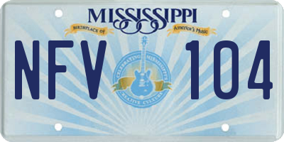 MS license plate NFV104