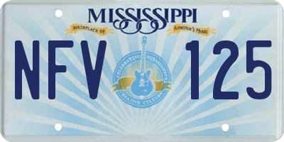 MS license plate NFV125