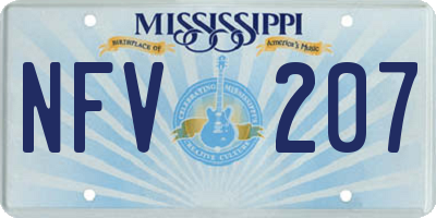 MS license plate NFV207