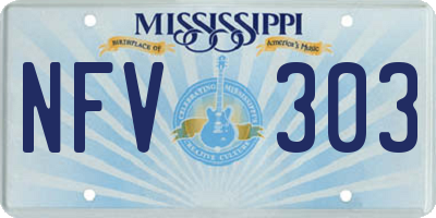 MS license plate NFV303