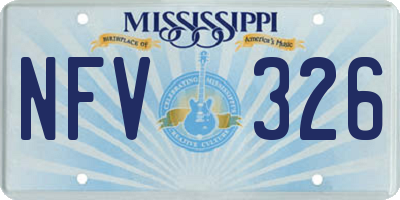 MS license plate NFV326