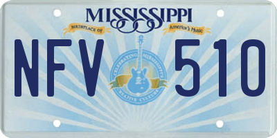 MS license plate NFV510