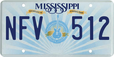 MS license plate NFV512