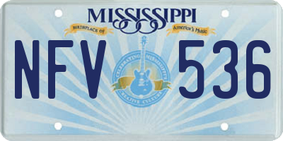MS license plate NFV536