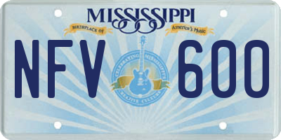 MS license plate NFV600