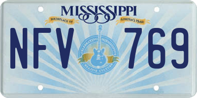 MS license plate NFV769