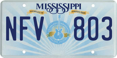 MS license plate NFV803