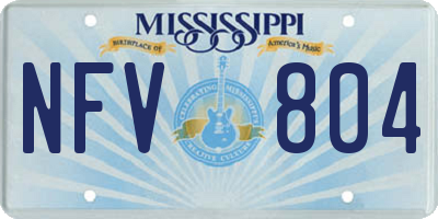 MS license plate NFV804