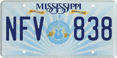 MS license plate NFV838