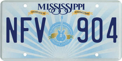 MS license plate NFV904