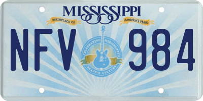 MS license plate NFV984