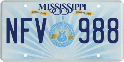 MS license plate NFV988
