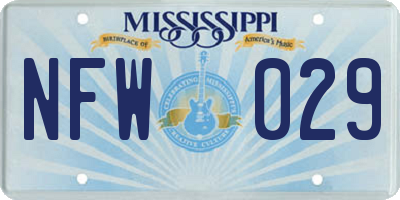 MS license plate NFW029