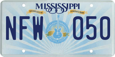 MS license plate NFW050