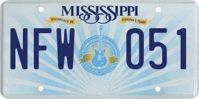 MS license plate NFW051