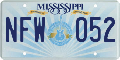 MS license plate NFW052
