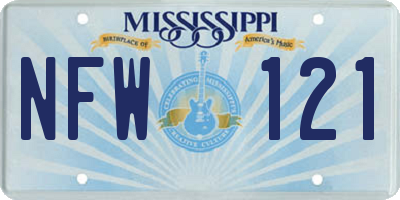 MS license plate NFW121