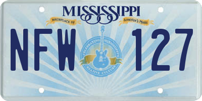 MS license plate NFW127