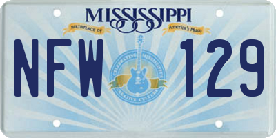 MS license plate NFW129