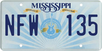 MS license plate NFW135