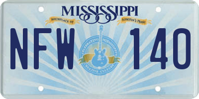 MS license plate NFW140