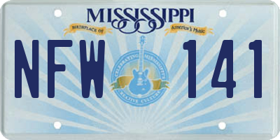 MS license plate NFW141