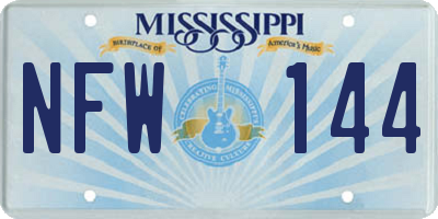 MS license plate NFW144