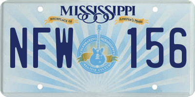 MS license plate NFW156