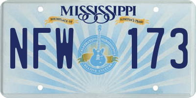 MS license plate NFW173