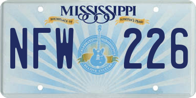 MS license plate NFW226