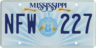 MS license plate NFW227