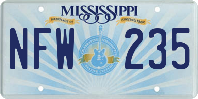 MS license plate NFW235