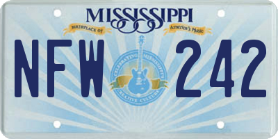 MS license plate NFW242