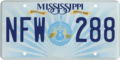 MS license plate NFW288