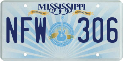 MS license plate NFW306