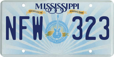 MS license plate NFW323