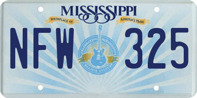 MS license plate NFW325