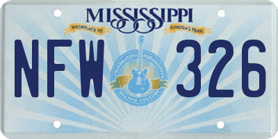 MS license plate NFW326