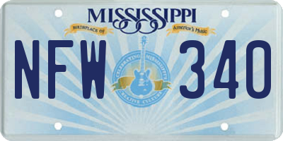 MS license plate NFW340