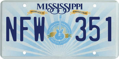 MS license plate NFW351